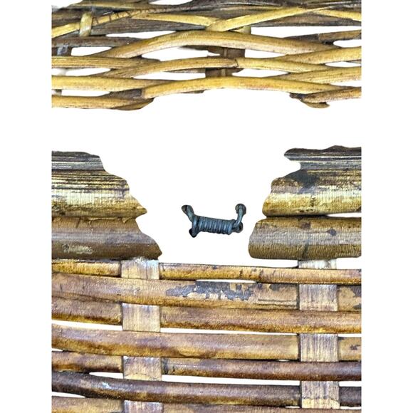 Wicker Picnic Basket Double Handles Bombay Style Vintage - Picture 11 of 16